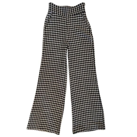 Fiorla Houndstooth Wide Leg High Waisted Pants - Size S - Picture 1 of 5